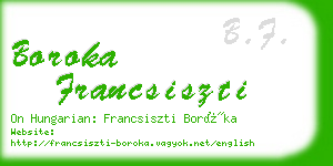 boroka francsiszti business card